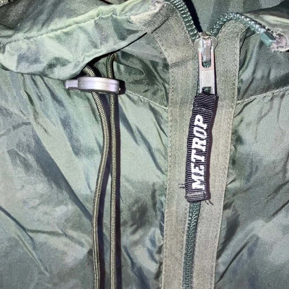 Hooded Windbreaker Vest with‎ Pockets by Metrop - Green - Fishing - Hiking